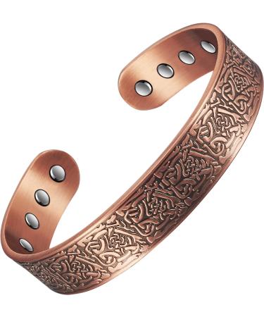 Yinox magnetic jewelry 17.8 cm men 8 magnets magnetic copper bracelets for men arthritis miserable health healing pain relief - Buy Online on GoSupps.com