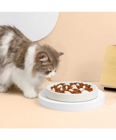 MSBC Pet Slow Feed Dish for Cats and Small Dogs - Fish Pool Design, Interactive Bloat Stop Puzzle Feeder Bowl - Healthy Eating Diet, Food Grade Material - Easy to Clean, Dishwasher Safe, Small - White - Buy Online on GoSupps.com