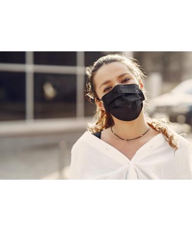 MagiCare Black Disposable Face Masks Made in USA - 50ct Box | Premium 3 Ply for Adults - Soft, Breathable & Comfortable - Buy Online on GoSupps.com