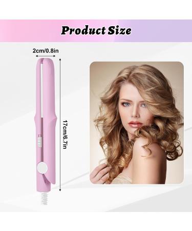 Omaky 2-in-1 Mini Curling Wand & Flat Iron - Portable Hair Straightener for All Hair Types Perfect for Travel - Pink - Buy Online on GoSupps.com