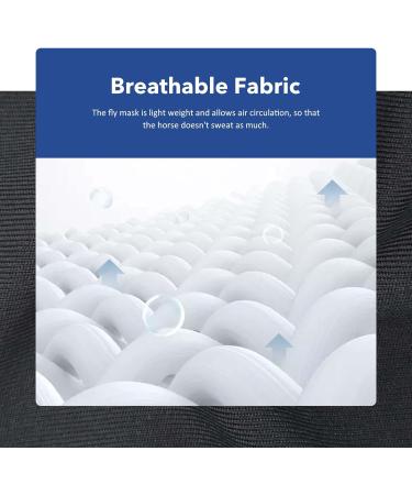 Harrison Howard Super Comfort Stretchy Fly Mask | Large Eye Space UV Protection & Breathability - M & Medium Caro Printing - Buy Online on GoSupps.com