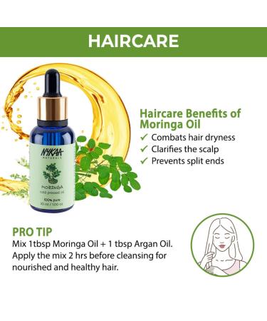 Nykaa Naturals Cold Pressed Oil - 100% Pure Moringa Face Oil for Dry Dull Skin Minimizes Pores - All Skin Types - 1 oz - Buy Online on GoSupps.com