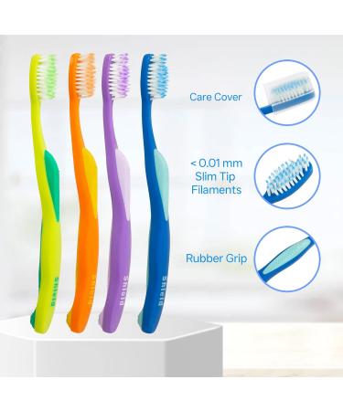 Soft-Tip Toothbrush for Sensitive Teeth - Super Soft Adult Toothbrushes (8 Count) - Gentle Care in 4 Colors - International Shipping Available - Buy Online on GoSupps.com