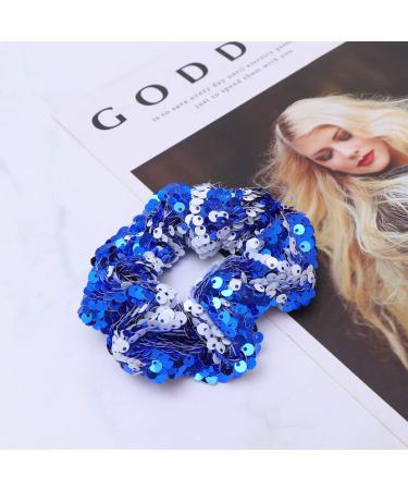 Valiclud Mermaid Sequin Hair Tie for Girls - Sparkling Elastic Ponytail Holder for Women - Perfect for Christmas Parties - Blue Hair Bands - Buy Online on GoSupps.com