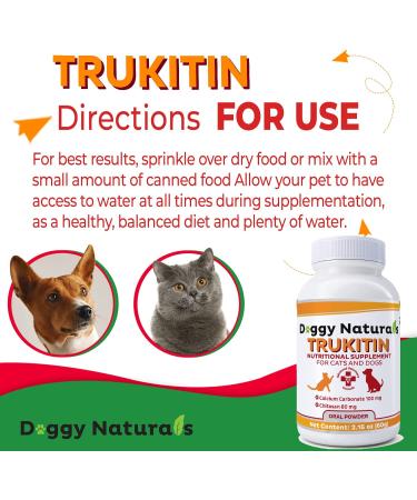 Pet Health Pharma Trukitin Chitosan Phosphate Binder for Cats & Dogs | Renal Support Supplement with Natural Ingredients - 60g - Buy Online on GoSupps.com