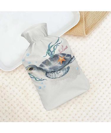 Turtle Hot Water Bottle with Plush Cover | 26.5x15.3cm Bed Warmer for Adults & Kids - International Shipping Available - Buy Online on GoSupps.com