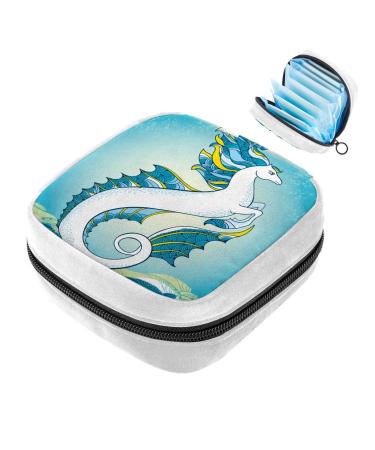 GIAPB Sanitary Napkin Storage Bag Period Bag Tampon Bag Makeup Bag Pad Pouch Ocean Animal Seahorse Color3199