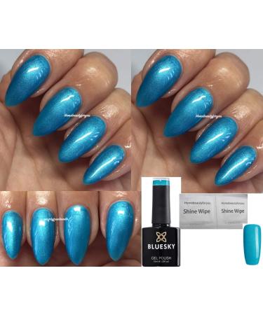 Bluesky Gel Nail Polish BLUE Color Turquoise Metallic Effect Autumn Winter Range WR05 UV LED Soak Off