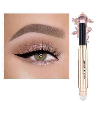 OVIQERKI 12 color eyeshadows stick shimmer Highlighter waterproof eyeshadow pen Colour pop eye makeup (Pale golden 02)