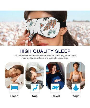 Haskirky Light Blocking Eye Mask for Adults - Breathable and Adjustable for Travel, Yoga, Meditation - Deep Sleep Goodies Vintage Bohemian Design - Buy Online on GoSupps.com