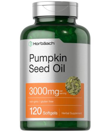 Horb ach Pumpkin Seed Oil | 3000mg | 120 Softgel Capsules | Cold Pressed Dietary Supplement | Non-GMO and Gluten Free Formula