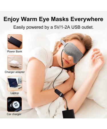 Ingeware Heated Eye Mask - USB Electric Heating Pad for Dry Eyes, Blepharitis, MGD - Temperature & Timer Control - Warm Compress for Puffiness - Light Grey - Buy Online on GoSupps.com