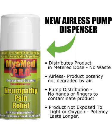 Neuropathy Pain Relief Cream - Fast Acting Essential Oil Formula for All Types of Pain - Made in USA - 3.5 oz by Myomed P.R.O - Buy Online on GoSupps.com