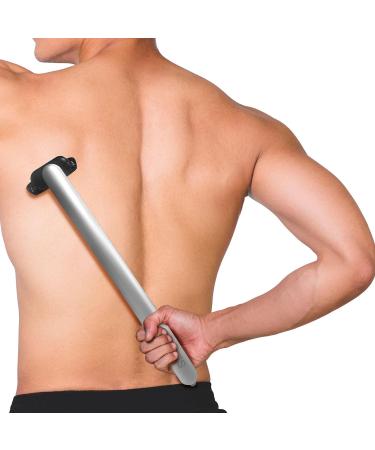 FLOVES Back Shaver for Men - 3-Layer Blades Razor with Swiveling Head | Body Hair Trimmer for Wet/Dry Shave - Black/Silver - Buy Online on GoSupps.com
