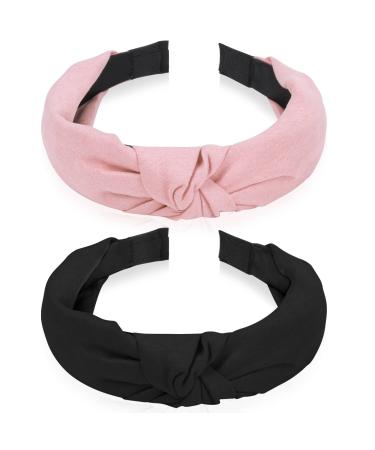 Sibba 2 PCS Headbands Tiaras Birthday Crown Black Twist Knotted Knot Vintage Headwraps Accessories Elastic Hair Bands Thick Plastic Velvet Big Head Band Headwear Women Girls - Buy Online on GoSupps.com