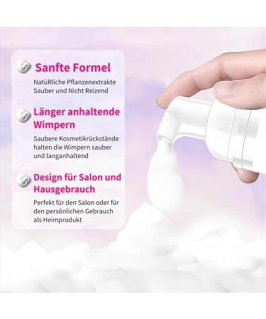 Eyelash Shampoo Foam Cleaner for Extensions | 60ml Eyelash Care with 2 Brushes | Salon & Home Use - Buy Online on GoSupps.com