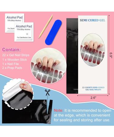 CBOIC UV Gel Nail Strips - 22 Self-Adhesive Gel Polish Stickers | Salon Quality Diamond Red Full Wraps for Women & Girls - Buy Online on GoSupps.com