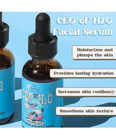 Purifec Hyaluronic Acid 100 Advanced Facial Serum with Vitamin E Oil Moisturises Dehydrated Skin Leaves Young Skin Nourished and Glowing 30ml - Buy Online on GoSupps.com