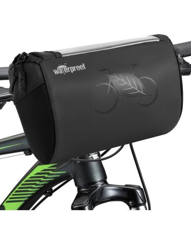 Wotow handlebar - waterproof weatherproof bicycle bag handlebar at the front reflective frame pocket bike with transparent waterproof touchscreen for e -bike MTB cyclists 3L (8.3*6.3*5.5in)