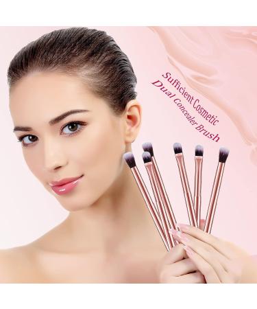 6 Pcs 2-in-1 Eyeshadow Smudge Brush Set | Double Ended Makeup Applicator for Eye Shadow & Concealer | Soft & Pointed Foundation Brush for Blending | Ideal for Eye Makeup - Buy Online on GoSupps.com