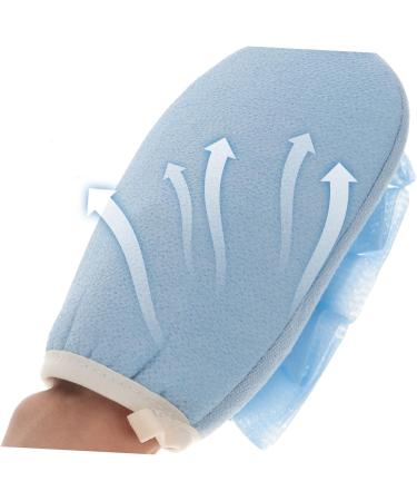 2pcs Exfoliating Gloves for Shower | Double-Sided Loofah | Blue & Pink - Remove Dead Skin & Enhance Your Skincare Routine - Buy Online on GoSupps.com