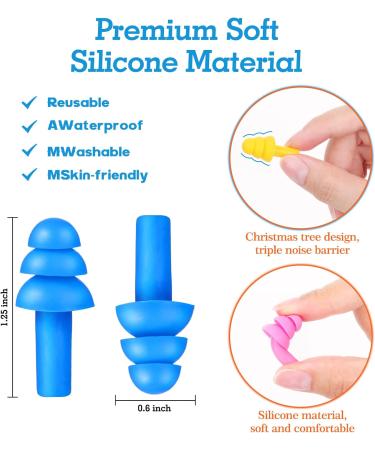 200 Pairs Reusable Silicone Ear Plugs - Noise Cancelling for Sleeping, Swimming, Concerts - 10 Assorted Colors with Carry Cases - Buy Online on GoSupps.com