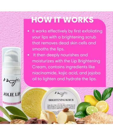 Moona Jolie Lip Kit | Hydrating Lip Cream & Organic Exfoliating Scrub - Nourish & Revitalize Lips with Vitamin C Kojic Acid & Jojoba Oil - International Shipping Available - Buy Online on GoSupps.com