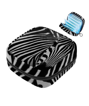 Women's napkin storage pocket soft zebra menstrual cup portable women's bandages storage bags female menstruation first period bag for teenagers girls women women