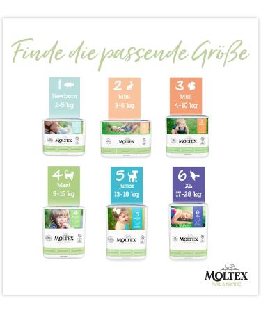 Buy Moltex Pure & Nature Eco Diapers Size 3 Midi - 132 Organic Diapers (4-10 kg) | Monthly Box | Eco-Friendly Shipping Worldwide - Buy Online on GoSupps.com