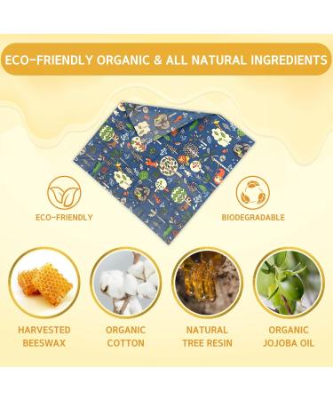 Organic Beeswax Wrap 9-Pack for Eco-Friendly Food Storage - Forest Animals Design - Buy Online on GoSupps.com