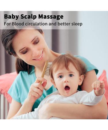 Goat Baby Hair Brush Set with Wooden Comb and Silicone Bath Brush - Safe Natural Hair Care Kit for Newborns and Toddlers - Buy Online on GoSupps.com