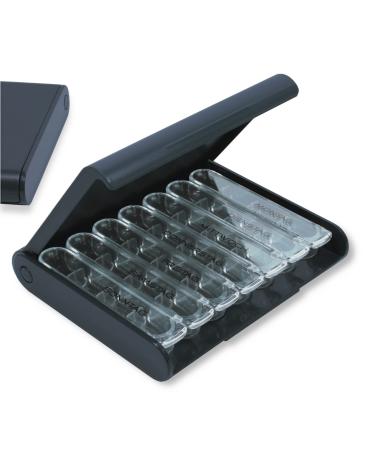 24/7 MEDICASE Danish Design Pill Box for 7 Days - For smaller pill dosages (Dark Grey Blue) Dark Blue