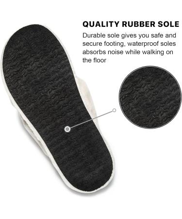 Orthotic Insole Arch Support Women's Fuzzy Cross Band Slippers - Cream - Buy Online on GoSupps.com