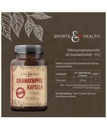 Pomegranate Capsules - 130 Vegan Capsules | 1200 mg Daily Dose | Laboratory-Tested Quality - Buy Online on GoSupps.com