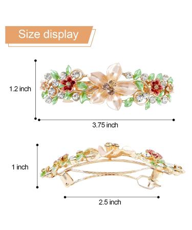 WHAVEL 3PCS Flower Hair Barrettes - French Barrette Clips for Women - Butterfly Fancy Clips - Large Barrettes for Thick/Fine Hair (Gold) - Buy Online on GoSupps.com