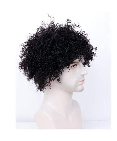 Queentas 8-Inch Afro Wig - Natural Black Kinky Curly 100% Human Hair for Black Men | Perfect Father's Day Gift - Buy Online on GoSupps.com