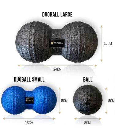 Fascia Duoball Set - 12cm & 8cm Massage Balls | Free Video Instructions & Poster | Bozera Premium Quality - Buy Online on GoSupps.com