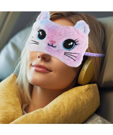 2 PCS Plush Sleeping Eye Mask - Cute Animal Satin Blindfold for Comfortable Sleep | Soft Eye Cover for Men & Women - Buy Online on GoSupps.com