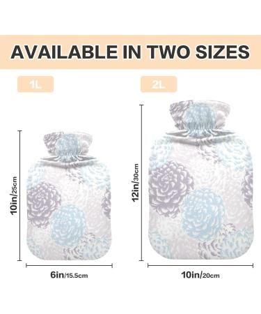 Hot Water Bottle 2L with Floral Cover - Dahlia Pattern for Pain Relief & Winter Warmth - Buy Online on GoSupps.com