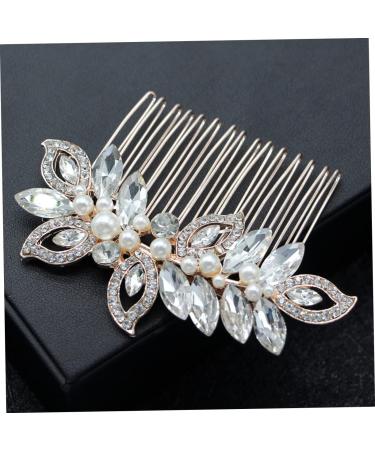 Didiseaon Rhinestone Hair Comb Rhinestone Headpiece Bridal Hair Comb Pearl Hair Clip Wedding Hair Accessory Crystal Headpiece Gold Tiara Goody Hair Glass Bride Hair Accessories - Buy Online on GoSupps.com