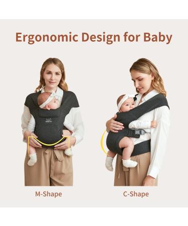 MOMTORY Newborn Baby Carrier | Cozy Wrap with Hook&Loop | Adjustable & Soft Fabric | Deep Grey - Buy Online on GoSupps.com