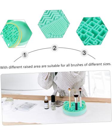 FRCOLOR Brush Pad Rack Makeup Brush Storage Box Cleaning Scrubber Makeup Cleaning Mat Hair Brush Cleaner Brush Cleaning Mat Para Guardar Make Dry Silica Gel Tool Makeup Brush Stand 11x11cm Green - Buy Online on GoSupps.com