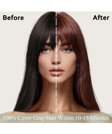 MOKERU Dark Brown Hair Color Shampoo for Women & Men - Cover Gray & White Hair, Instant Colouring - Long Lasting, Easy to Use - Buy Online on GoSupps.com