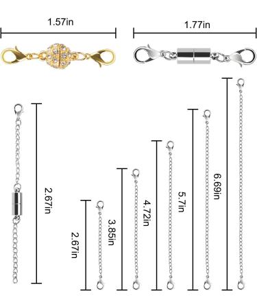 Beinhome 22Pcs Magnetic Jewelry Clasps & Extenders - Gold & Silver, Various Sizes & Styles - Buy Online on GoSupps.com