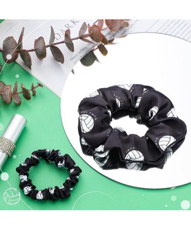 24 Piece Black Volleyball Hair Scrunchies Set - Silk Satin Elastic Hair Ties for Players Teams - Perfect Sports Gift for Girls & Women - Buy Online on GoSupps.com