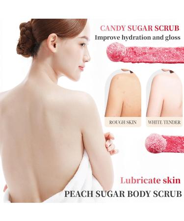 Peach Candy Sugar Body Scrub Exfoliating Body Scrub Fights Acne Fine Lines & Wrinkles Brightens Skin Moisturizing & Deep Cleansing Softens & Nourishes Skin For - Buy Online on GoSupps.com