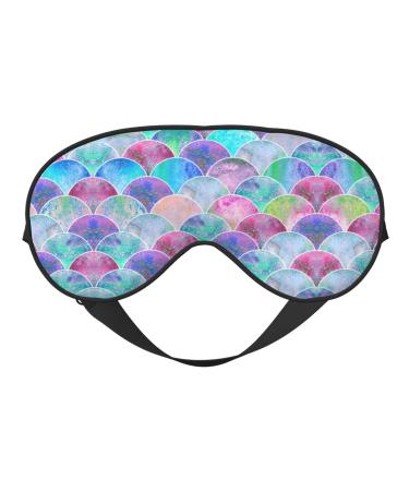 Fish Scale Ocean Print Unisex Sleep Mask Double-Sided Eye Mask Ideal for Sound Sleep and Skin Care Black