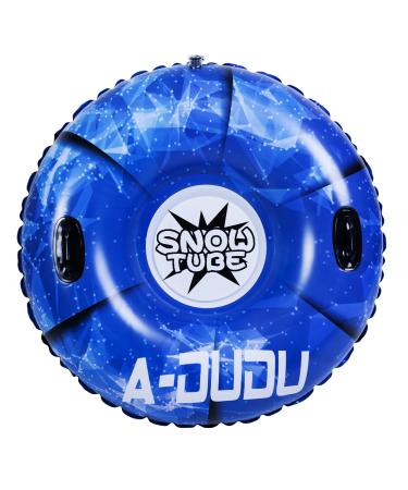 Snow Tube - Super Big 47 Inch Inflatable Snow Sled - Heavy Duty Snow Tube Made by Thickening Material of 0.8mm - Leisure Winter Inflatable Snow Tube with Waterproof Carrying Bag&Repair Kit (Kids&Adults) blue