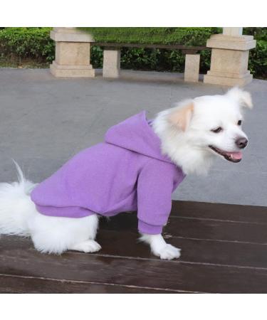 Hualisiji Small Dog Hoodie - Warm & Lightweight Chihuahua Sweater in Purple | Soft Texture Comfortable & Stylish - Buy Online on GoSupps.com