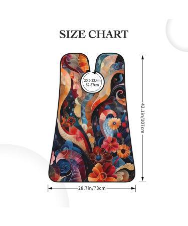 Elemental Flowers Print Beard Bib Apron - Non-Stick Hair Catcher for Men | Perfect Shaving Gift - One Size Black - Buy Online on GoSupps.com